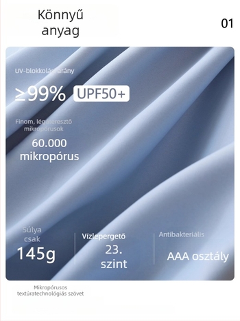 Női UV-védő kabát nyárra, hosszú a térd fölé érő, Ice Silk anyagú, légáteresztő, UPF50+
