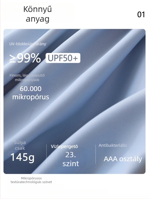 Női UV-védő kabát nyárra, hosszú a térd fölé érő, Ice Silk anyagú, légáteresztő, UPF50+