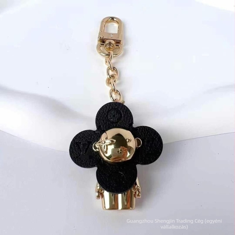 Ötvözetből készült négylevelű lóhere hátizsák medál és kulcstartó — fémdísz