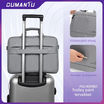 Aumantu laptop táska, Oxford anyag, légáteresztő, vízálló, kopásálló, ütésálló, poliészter bélés, uniszex