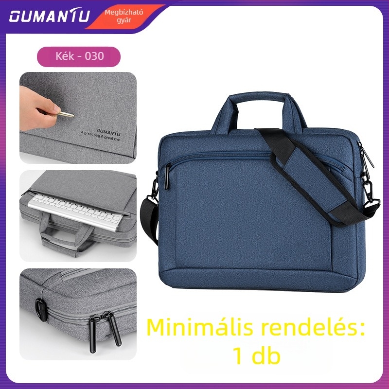 Aumantu laptop táska, Oxford anyag, légáteresztő, vízálló, kopásálló, ütésálló, poliészter bélés, uniszex