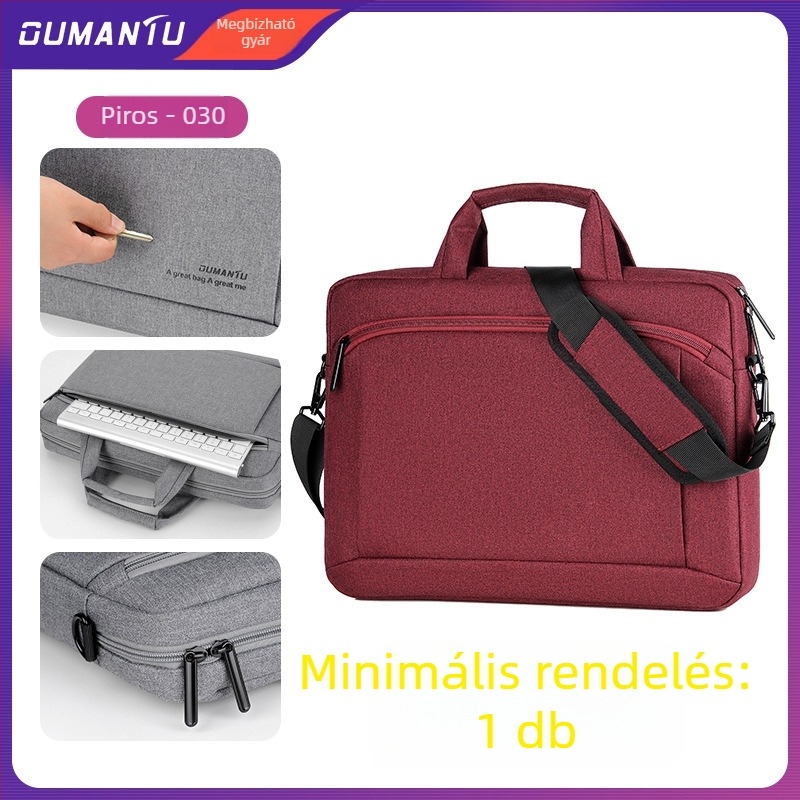 Aumantu laptop táska, Oxford anyag, légáteresztő, vízálló, kopásálló, ütésálló, poliészter bélés, uniszex