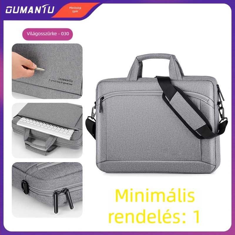 Aumantu laptop táska, Oxford anyag, légáteresztő, vízálló, kopásálló, ütésálló, poliészter bélés, uniszex