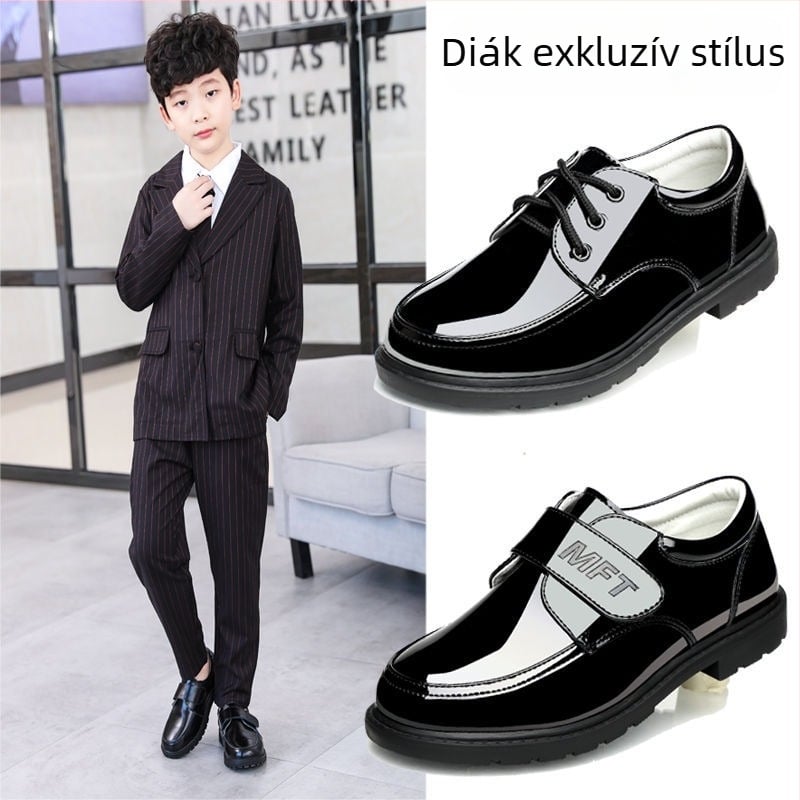 Gyerekeknek PU bőr cipő, brit stílus, alacsony szárú, Slip-On, gumírozott talp