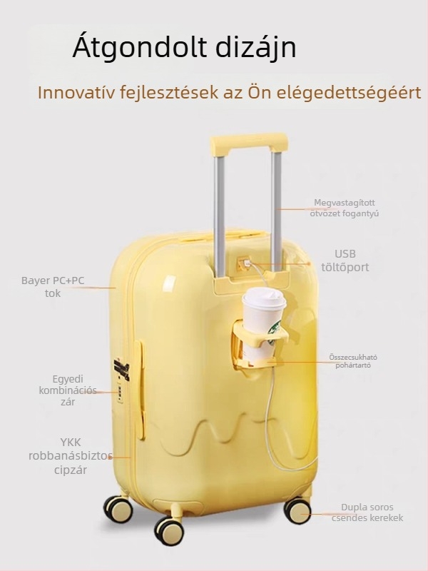 LETOO Graffiti bőrönd USB-porttal, 20 hüvelykes kabin bőrönd és 24 hüvelykes utazóbőrönd, ABS+PC, TSA-zár, 56–75 L