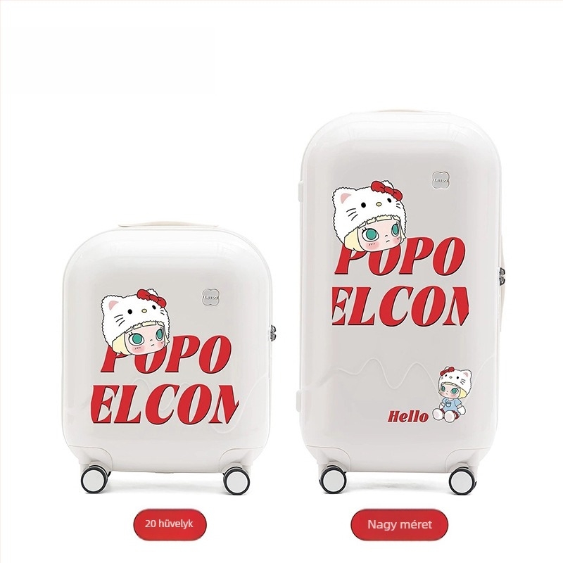 LETOO Graffiti bőrönd USB-porttal, 20 hüvelykes kabin bőrönd és 24 hüvelykes utazóbőrönd, ABS+PC, TSA-zár, 56–75 L