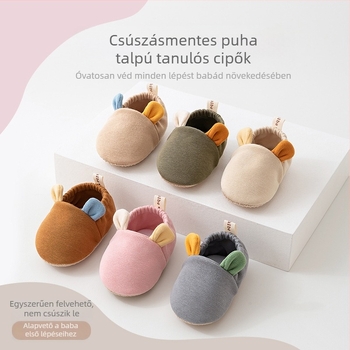 Puha talpú babacipő pamut felsőrészével, kompozit talppal, 6-12 hónapos korosztálynak, nyár, tavasz és ősz számára