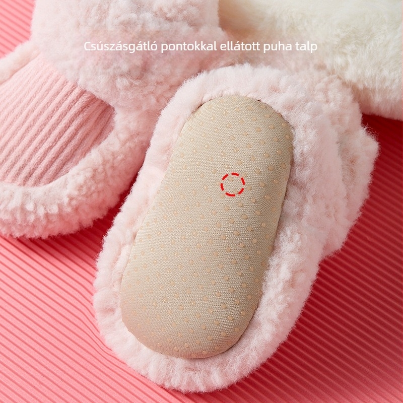 Baba belső használatú téli–ősz cipő, magas szárú Velcro-zár, meleg, csúszásmentes, puha talpú, 6–12 hónapos