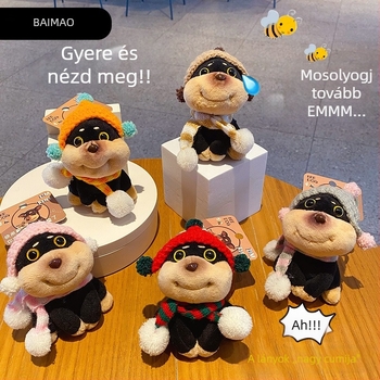 Baimao Eredeti DIY Plüss Bee Puppy Kulcstartó – Aranyos Rajzfilm Medál, Személyre szabható ajándék
