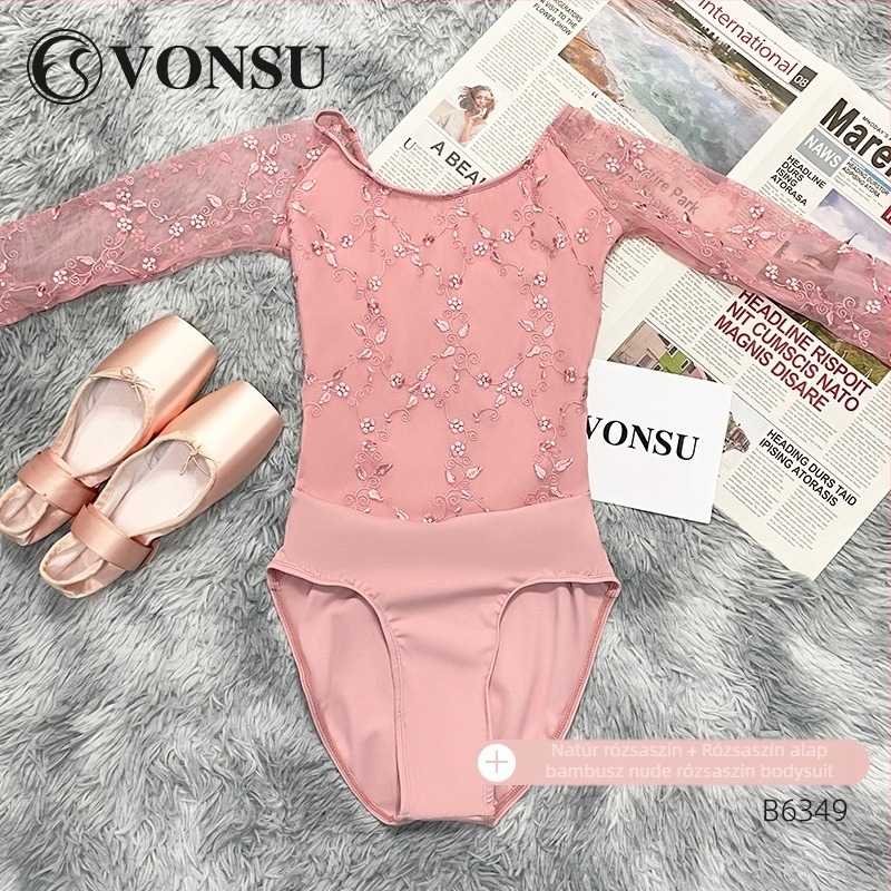 Felnőtt női balett-gimnasztikai body – pamut-elasztán anyag, nylon bélés