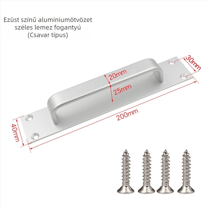 Sukop 41144 fogantyú csúszóajtókhoz, alumíniumötvözet, matt felület, ragasztóval rögzítés, csavarozás nélkül, alkalmas faajtókhoz és üveges konyha-szekrényajtókhoz