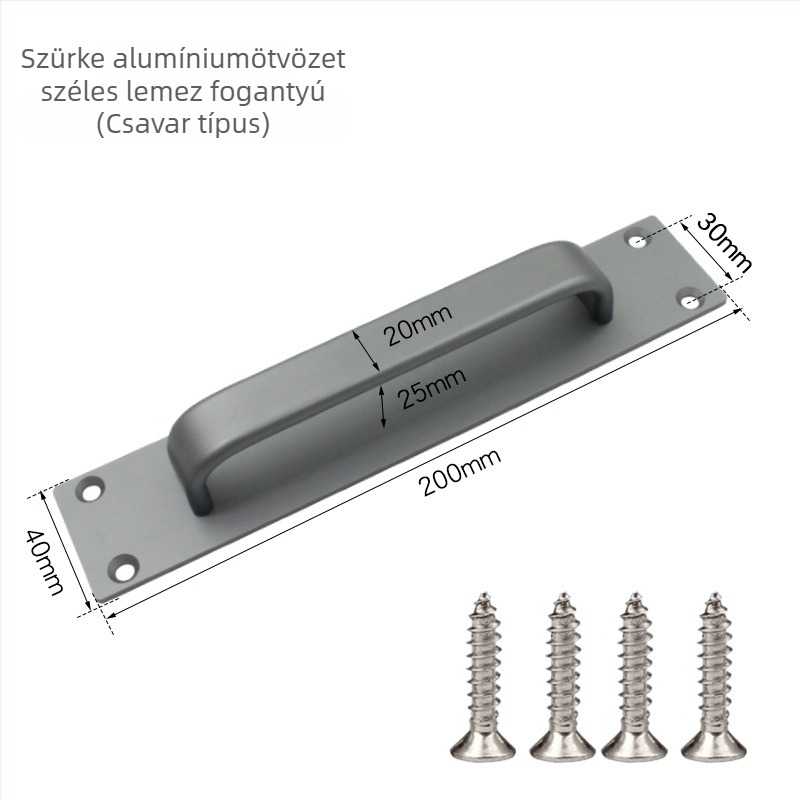 Sukop 41144 fogantyú csúszóajtókhoz, alumíniumötvözet, matt felület, ragasztóval rögzítés, csavarozás nélkül, alkalmas faajtókhoz és üveges konyha-szekrényajtókhoz