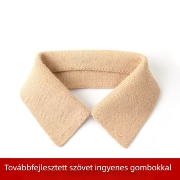 Kötött gyapjúból készült gallér, bordázott gallérral, hegyes és négyzet alakú gallérral; őszi‑téli, szennyeződés‑ellenálló, puha és meleg, divatos és sokoldalú