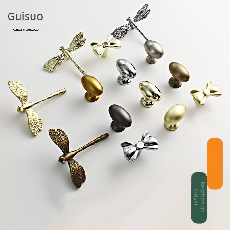 Gardrob fogantyú, dragonfly design, cinkötvözet, öntvény, felületre szerelt
