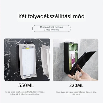 Szappanadagoló, falra szerelhető, kézi nyomású, ABS, modell 2290, Wing Home