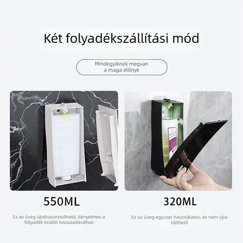 Szappanadagoló, falra szerelhető, kézi nyomású, ABS, modell 2290, Wing Home