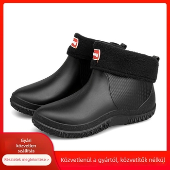 Női esőcsizma: vízálló, csúszásmentes, kopásálló, PVC felsőrész, alacsony szár