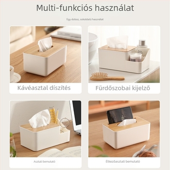 Zsebkendő tartó - műanyag, modell YN901, könnyed luxus stílus, multifunkcionális, nappalira és fürdőszobába