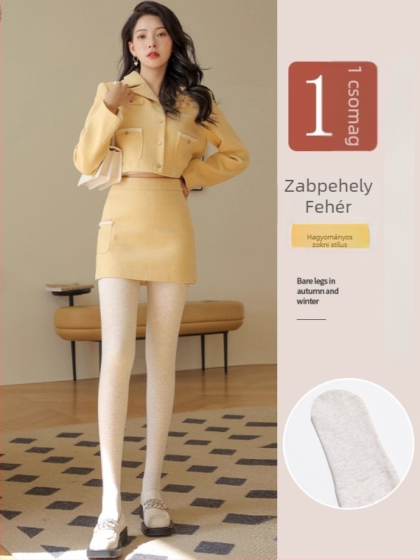 Női magas derekú harisnya – formázás, emelés, nylon, vastag, egyszínű