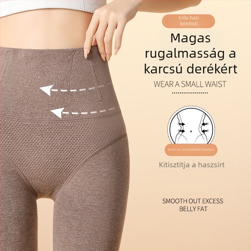 Női magas derekú harisnya – formázás, emelés, nylon, vastag, egyszínű