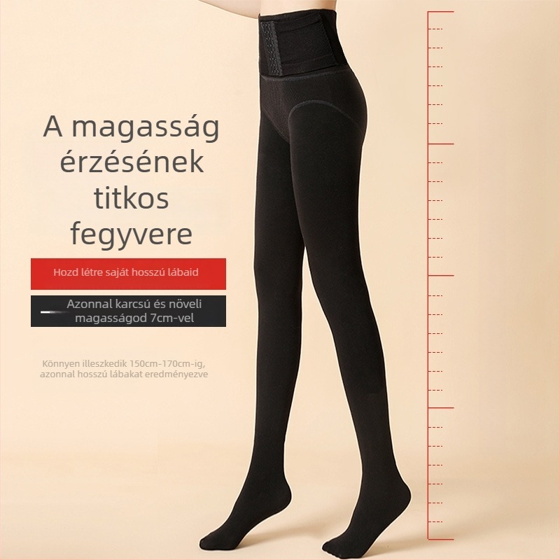 Női magas derekú harisnya – formázás, emelés, nylon, vastag, egyszínű