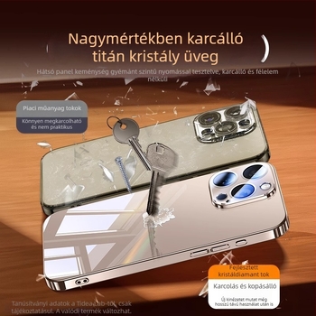 Telefon tok tükrös üveggel – elektroplatinált felület, smink-tükör, objektív fólia, hőelvezetés, ütésálló, nyommentes