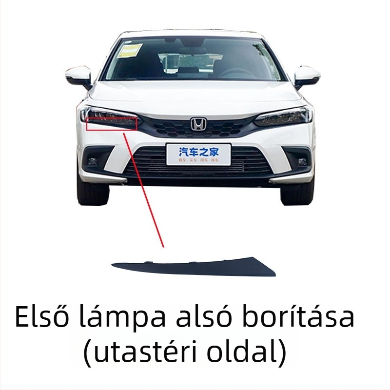 Honda Civic 11. generációs radiátorrács hexagonális mintával, fémből, kompatibilis MT-vel, gyári illesztés