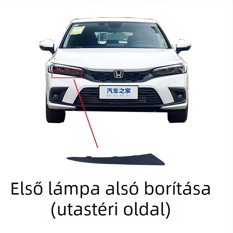 Honda Civic 11. generációs radiátorrács hexagonális mintával, fémből, kompatibilis MT-vel, gyári illesztés