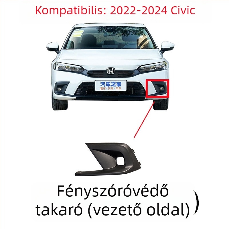 Honda Civic 11. generációs radiátorrács hexagonális mintával, fémből, kompatibilis MT-vel, gyári illesztés