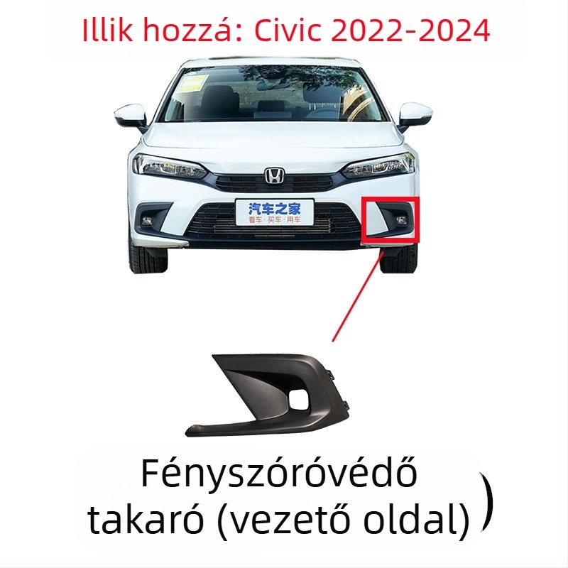 Honda Civic 11. generációs radiátorrács hexagonális mintával, fémből, kompatibilis MT-vel, gyári illesztés