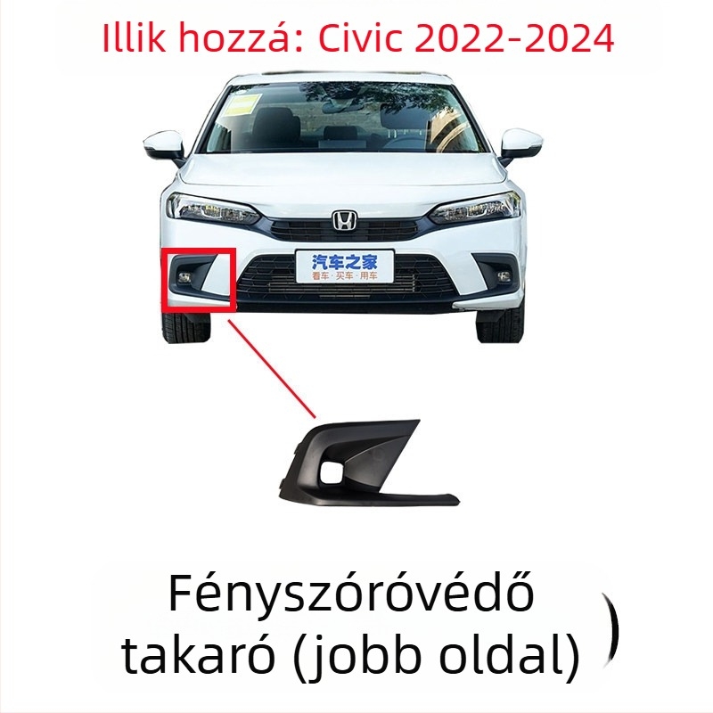 Honda Civic 11. generációs radiátorrács hexagonális mintával, fémből, kompatibilis MT-vel, gyári illesztés