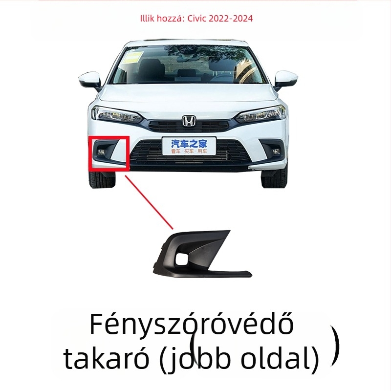 Honda Civic 11. generációs radiátorrács hexagonális mintával, fémből, kompatibilis MT-vel, gyári illesztés