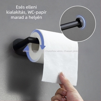 Rozsdamentes acél WC papírtartó, kerek formájú, fényes felülettel, modern minimalista stílus, fürdőszobához