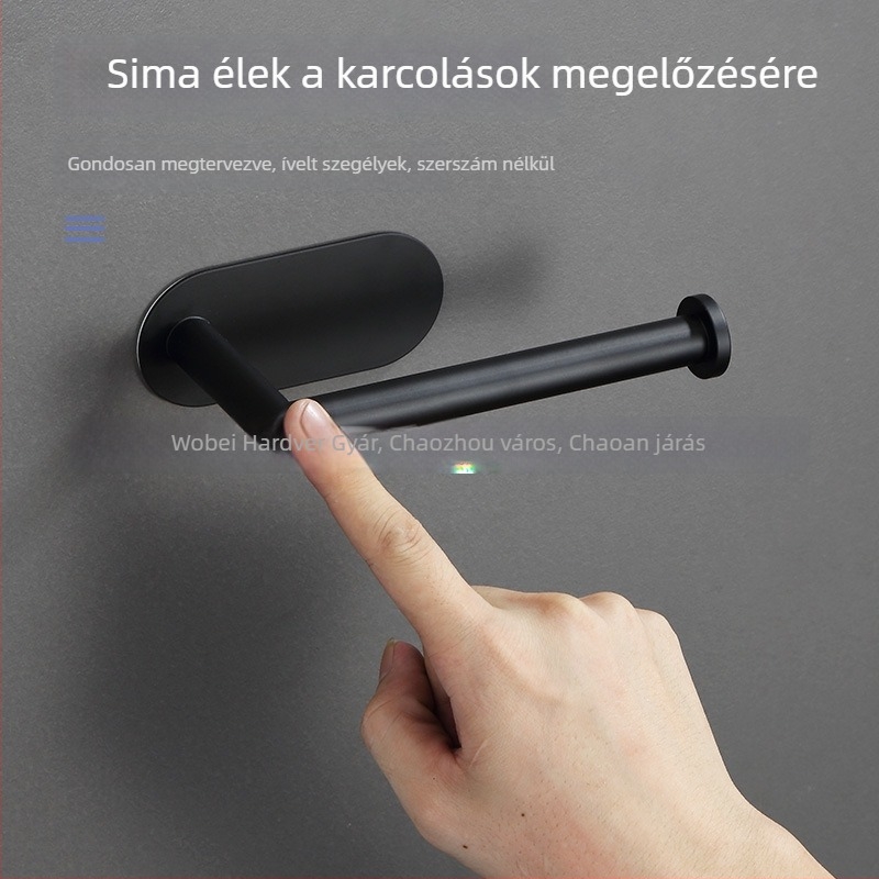 Rozsdamentes acél WC papírtartó, kerek formájú, fényes felülettel, modern minimalista stílus, fürdőszobához