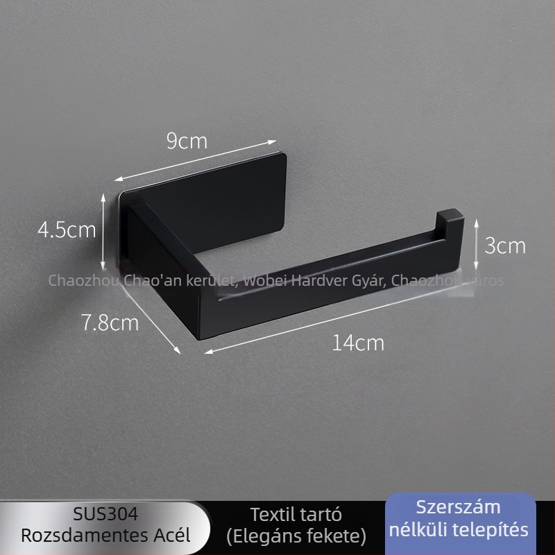 Rozsdamentes acél WC papírtartó, kerek formájú, fényes felülettel, modern minimalista stílus, fürdőszobához