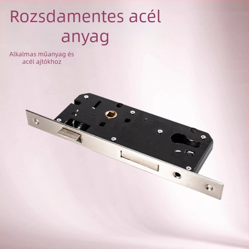 Rozsdamentes acél fogantyú-zártest plasztikacél ajtóhoz — 85-ös sorozat, nyitás kulccsal, lopás elleni telepítés