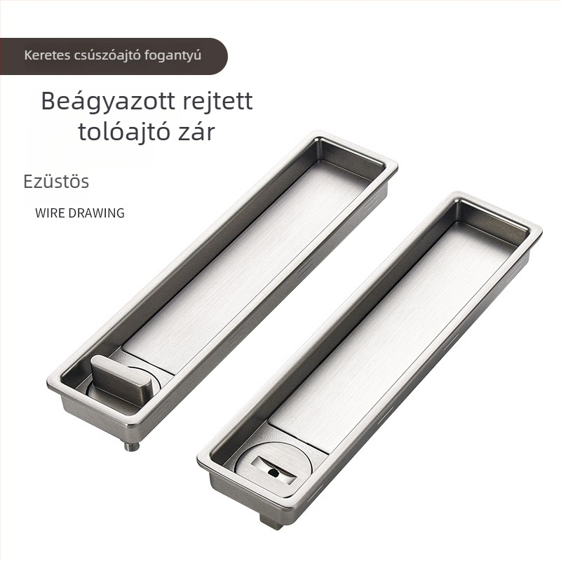 Csúszó ajtó zár szekrényekhez és faajtókhoz, cinkötvözet, modell Dfl-075a / Dfl-076a, Difule, modern minimalista stílus