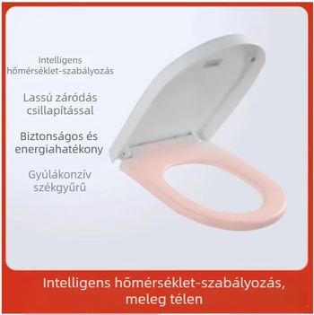 WC-ülőke termosztátos fűtéssel, klasszikus nagy U alak, elektromos fűtés állandó hőmérséklettel, PP anyag, állítható furatköz 12–17 cm