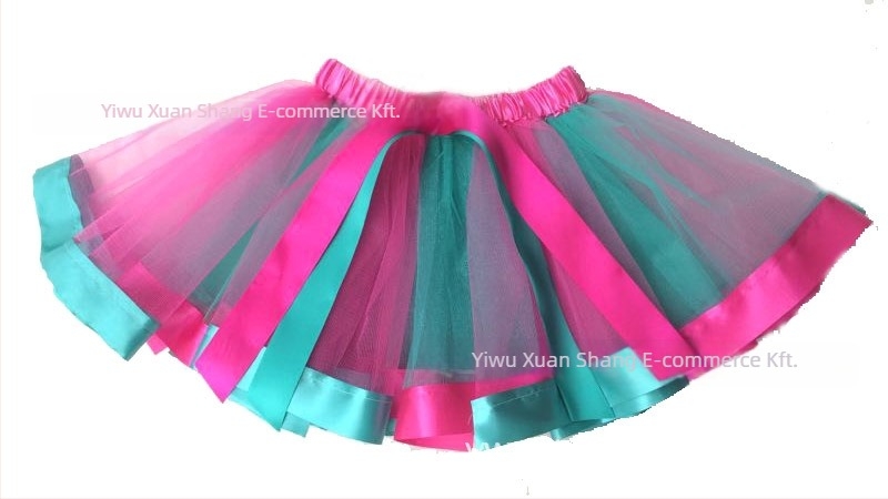 Gyerekeknek készült szabálytalan szabású szoknya – nylon anyag, fő anyag 90% poliészter, 3–8 éves lányoknak, nyári szezon