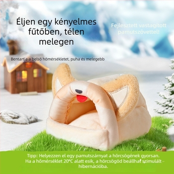 Háziállatok téli melegedőfészek — anyag: selyem virág; téli menedék kisméretű állatoknak