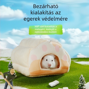 Háziállatok téli melegedőfészek — anyag: selyem virág; téli menedék kisméretű állatoknak