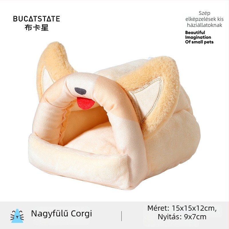 Háziállatok téli melegedőfészek — anyag: selyem virág; téli menedék kisméretű állatoknak