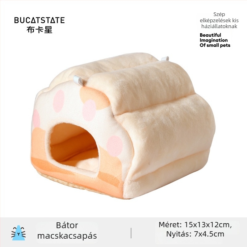 Háziállatok téli melegedőfészek — anyag: selyem virág; téli menedék kisméretű állatoknak