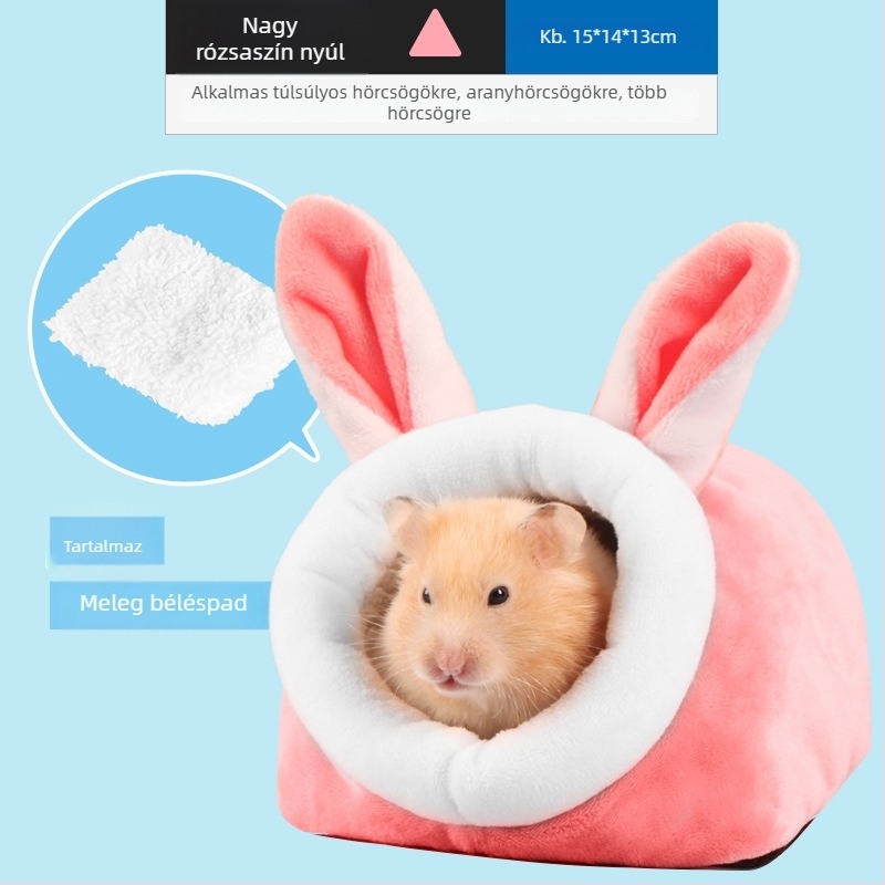 Háziállatok téli melegedőfészek — anyag: selyem virág; téli menedék kisméretű állatoknak