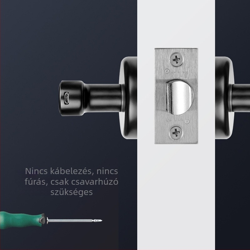 M3 Okos zár fa- és üvegajtókhoz — 100 ujjlenyomat-tárolás, >100000 kinyitás, 0,5 s olvasási idő, működési hőmérséklet 20–65°C