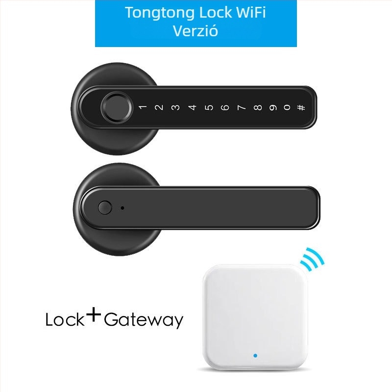 M3 Okos zár fa- és üvegajtókhoz — 100 ujjlenyomat-tárolás, >100000 kinyitás, 0,5 s olvasási idő, működési hőmérséklet 20–65°C