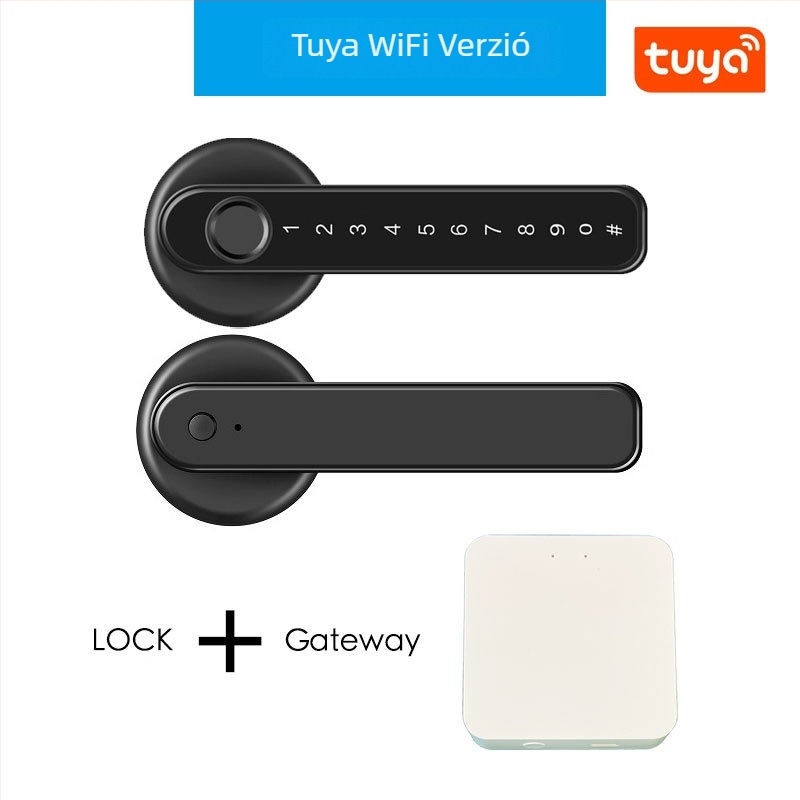 M3 Okos zár fa- és üvegajtókhoz — 100 ujjlenyomat-tárolás, >100000 kinyitás, 0,5 s olvasási idő, működési hőmérséklet 20–65°C