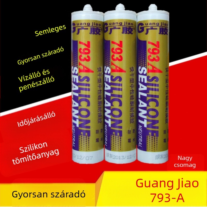 793-A Üvegszilikon ragasztó, gyors kötésű, semleges szilikon, tartós ragasztó-tömítő, átlátszó