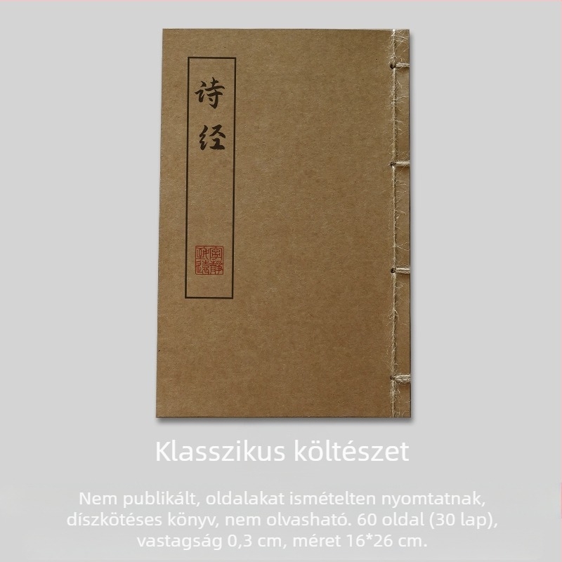 Ősi könyv rekvizitek fényképezéshez – portré hagyományos kínai öltözetben, modell egy szálas kötésű könyv, Kraft papír, Micoxilin