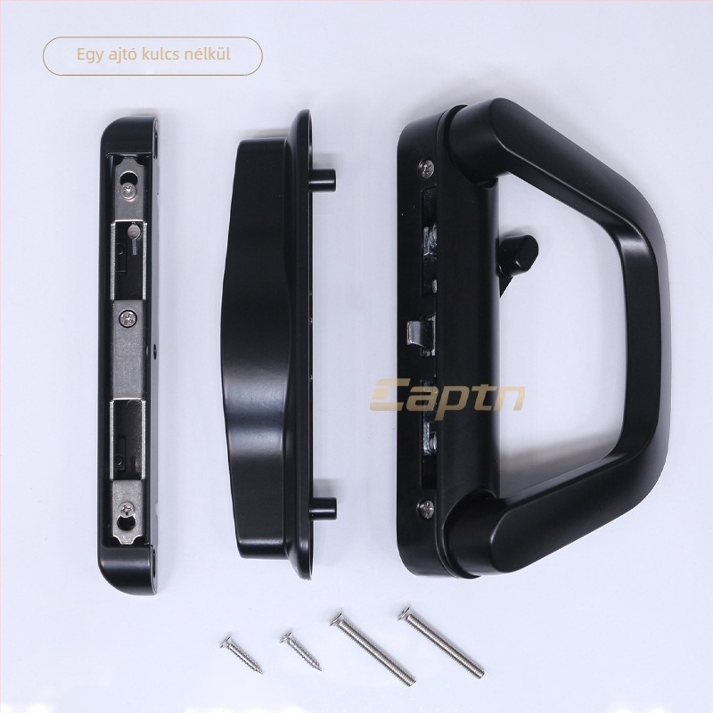 Fogantyús tolóajtózár – modell Butt sliding door lock; anyag: cinkötvözet; stílus: modern minimalist; alkalmazás: tolóajtó; kulccsal zárható